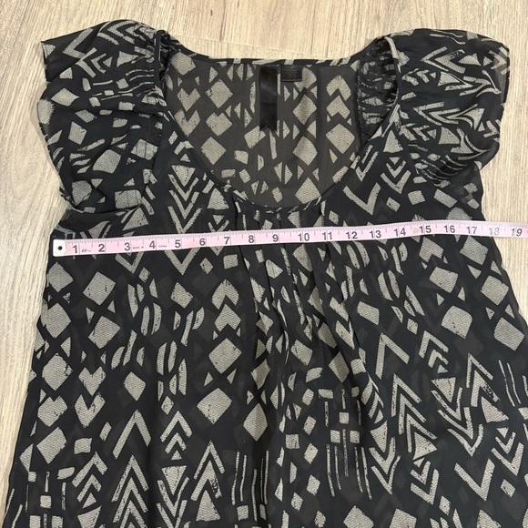 Sheer Black Beige Whimsigoth Blouse Sz S Fairy Witchy - Picture 7 of 8